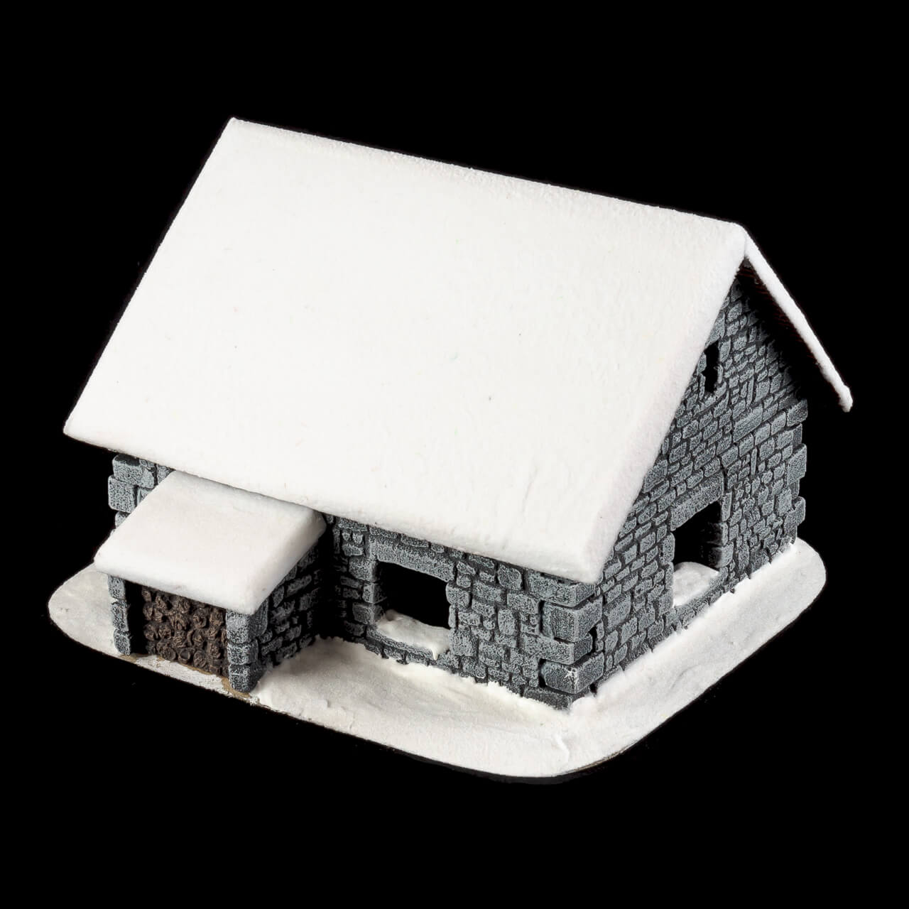 1. Produktabbildung - Schneebedecktes Steinhaus 1